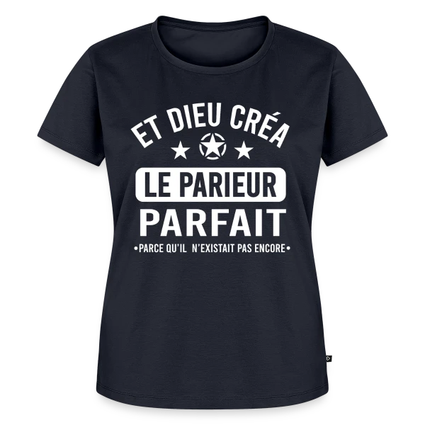 Maquette de T-shirt Premium bio Femme « Parieur Sportif Pro » à personnaliser