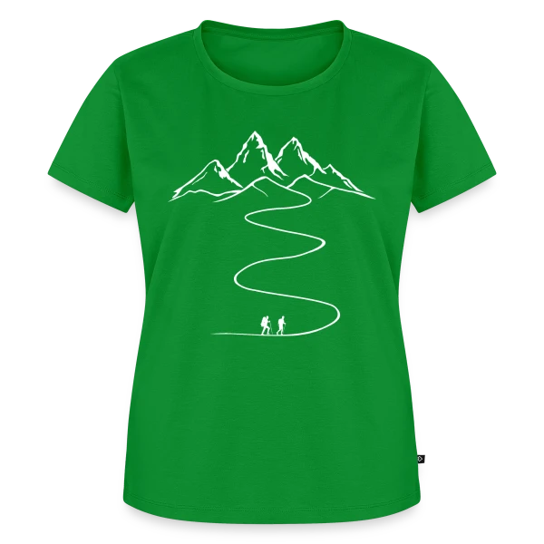 Maquette de T-shirt Premium bio Femme « Randonnée Montagne: L'Aventure Ne Fait Que Commencer! » à personnaliser