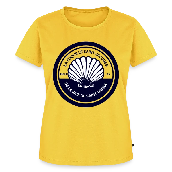 Maquette de T-shirt Premium bio Femme « Coquille Saint-Jacques Baie de Saint-Brieuc » à personnaliser