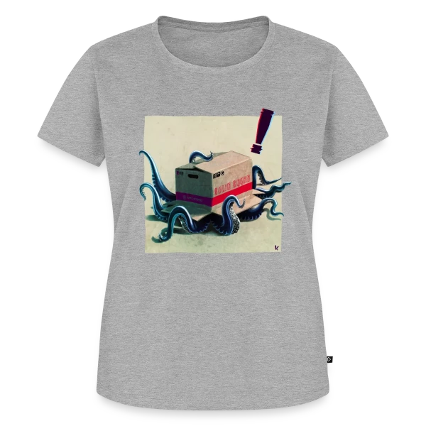 Maquette de T-shirt Premium bio Femme « Metal Squid Solid : Le Calamar Métal » à personnaliser