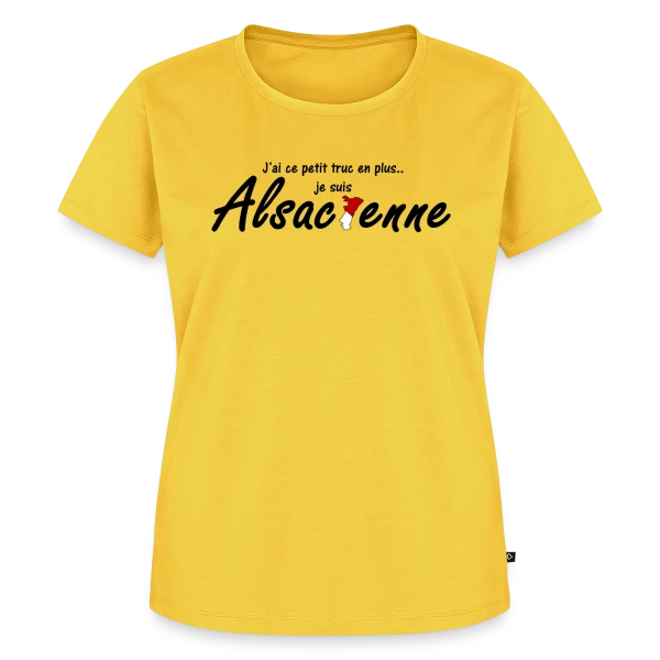 Maquette de T-shirt Premium bio Femme « Je suis Alsacienne Humour » à personnaliser