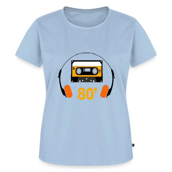 Maquette de T-shirt Premium bio Femme « Cassette Années 80 » à personnaliser