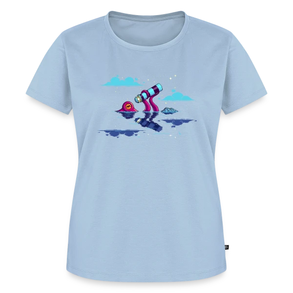 Maquette de T-shirt Premium bio Femme « Octocurious : Poulpe Curieux Nocturne » à personnaliser