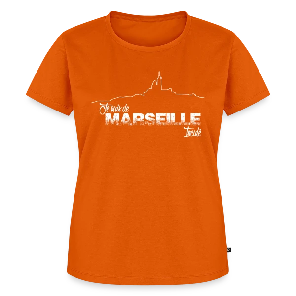Maquette de T-shirt Premium bio Femme « Je Suis de Marseille Fierté » à personnaliser