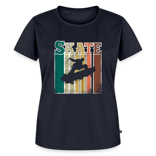Maquette de T-shirt Premium bio Femme « Skate Esprit Rétro Vintage » à personnaliser