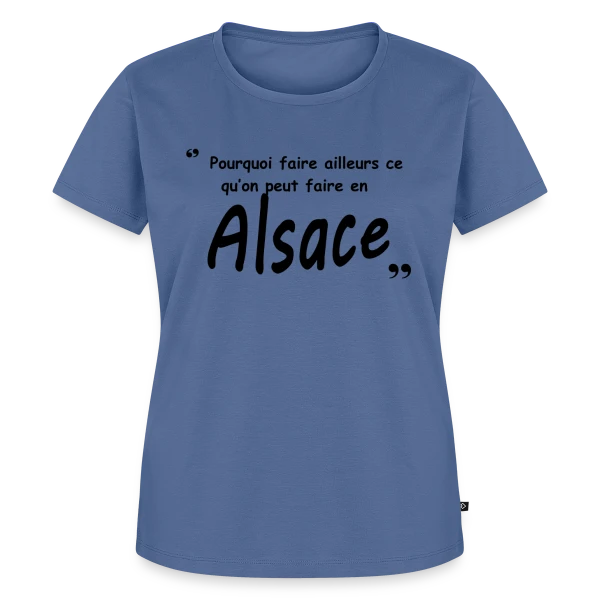 Maquette de T-shirt Premium bio Femme « Design Alsace pour Alsaciens » à personnaliser