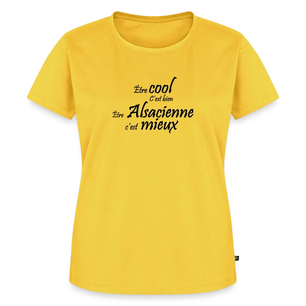 Maquette de T-shirt Premium bio Femme « Fière d'être Alsacienne » à personnaliser