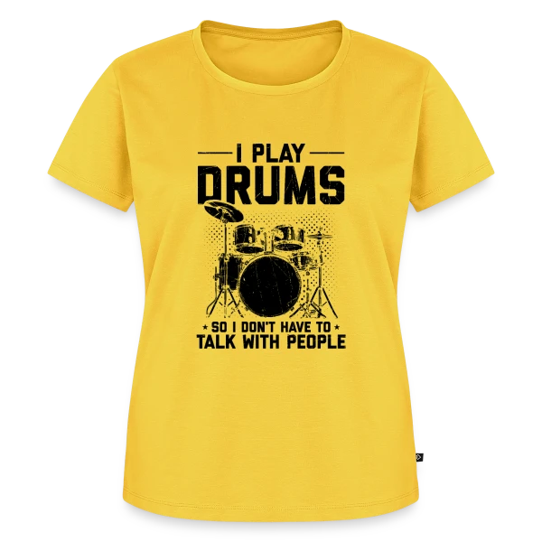 Maquette de T-shirt Premium bio Femme « Batteur & Musicien Passionné » à personnaliser