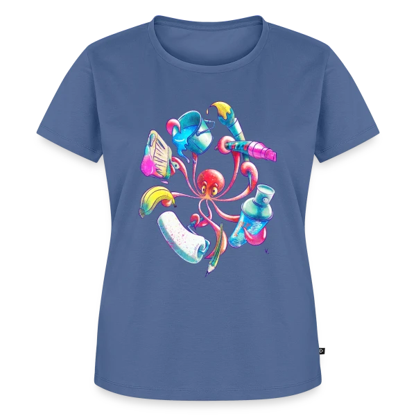 Maquette de T-shirt Premium bio Femme « Pulpograffer : Poulpe Artiste Urbain » à personnaliser