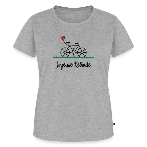 Maquette de T-shirt Premium bio Femme « Vive la Retraite : Vélo, Van et Voyages » à personnaliser