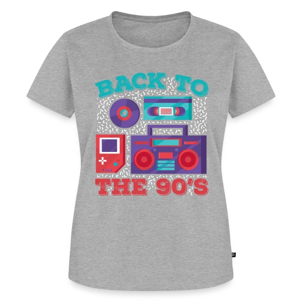 Maquette de T-shirt Premium bio Femme « Icônes Rétro Années 90 » à personnaliser