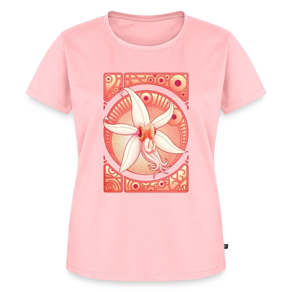 Maquette de T-shirt Premium bio Femme « Orchidée : Élégance Florale Délicate » à personnaliser