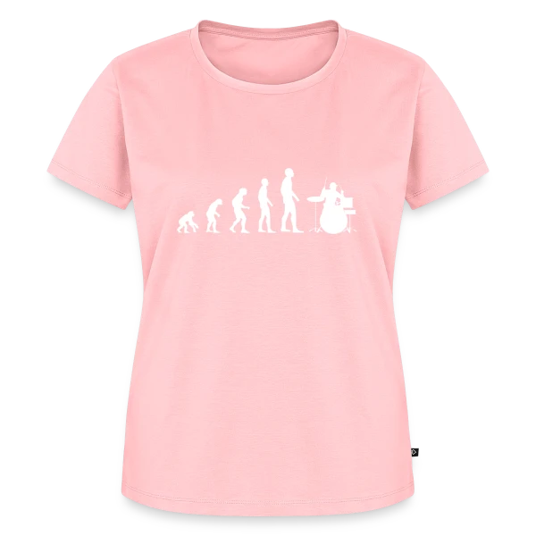 Maquette de T-shirt Premium bio Femme « Évolution Batteur – L'Humour Rythmé » à personnaliser