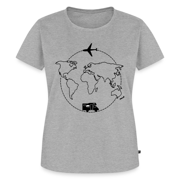 Maquette de T-shirt Premium bio Femme « Voyage Autour du Monde » à personnaliser