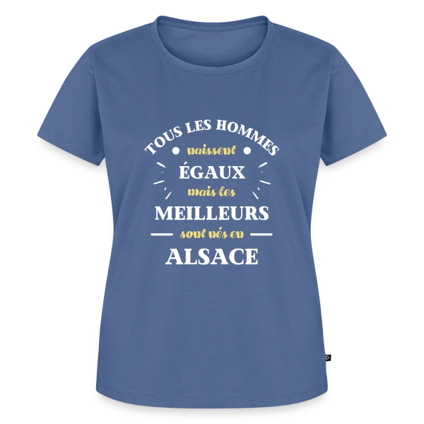 Maquette de T-shirt Premium bio Femme « Hommes Égaux Alsace » à personnaliser