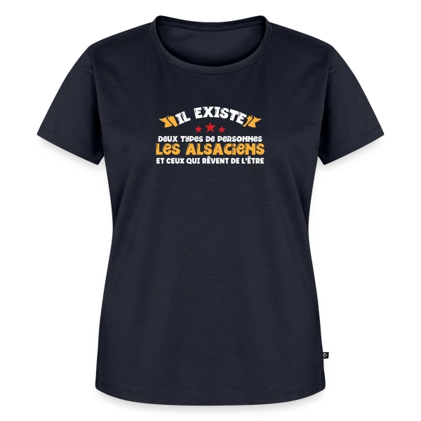 Maquette de T-shirt Premium bio Femme « Les Alsaciens Fiers » à personnaliser