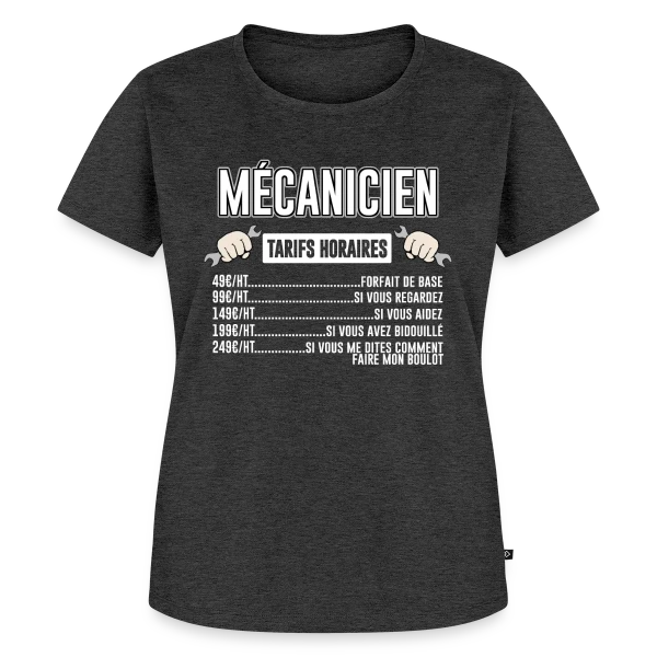 Mécanicien : Mes Tarifs Horaires | T-Shirt Humour Auto sur T-shirt Premium bio Femme