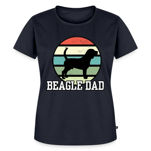 Maquette de T-shirt Premium bio Femme « Papa Beagle Rétro » à personnaliser