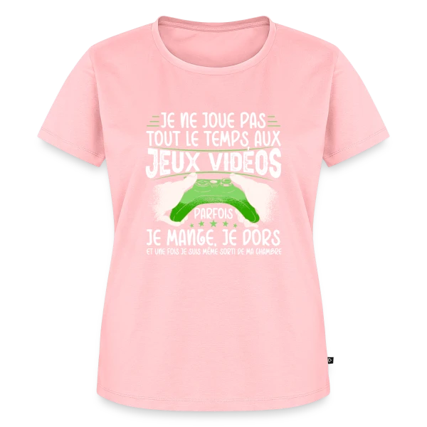 Maquette de T-shirt Premium bio Femme « Humour Gamer: 'Je ne joue pas tout le temps' » à personnaliser