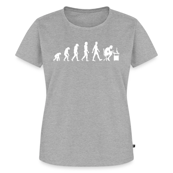 Maquette de T-shirt Premium bio Femme « Évolution du Gamer : Du Singe au Zocker » à personnaliser