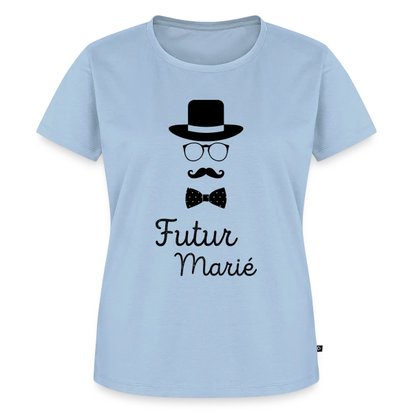 Maquette de T-shirt Premium bio Femme « Futur Marié Dandy Chic » à personnaliser