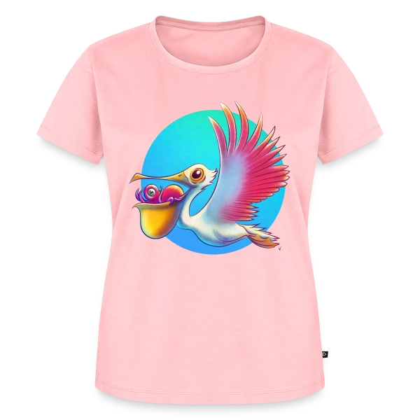 Maquette de T-shirt Premium bio Femme « Pélican Livreur de Bébés Poulpes » à personnaliser