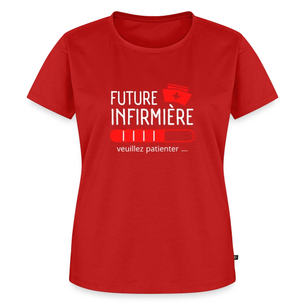 Maquette de T-shirt Premium bio Femme « Future Infirmière : Patientez ! T-shirt Humour et Motivation » à personnaliser