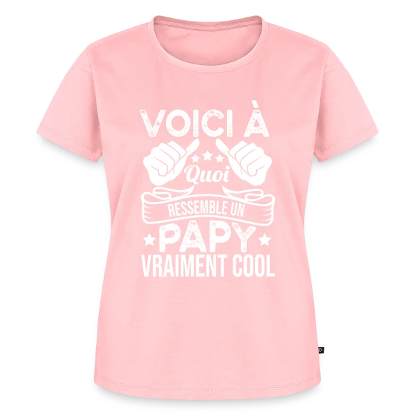Maquette de T-shirt Premium bio Femme « Mon Papy Vraiment Cool ! » à personnaliser