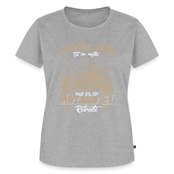 Maquette de T-shirt Premium bio Femme « Motard L'Homme Idéal - Humour Moto Biker » à personnaliser