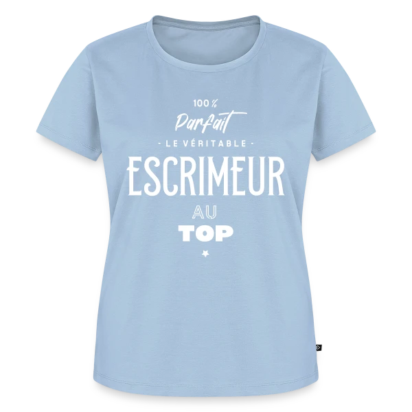 Maquette de T-shirt Premium bio Femme « Escrimeur d'Élite » à personnaliser