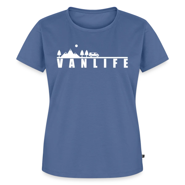 Maquette de T-shirt Premium bio Femme « Van Life Évasion Montagne » à personnaliser