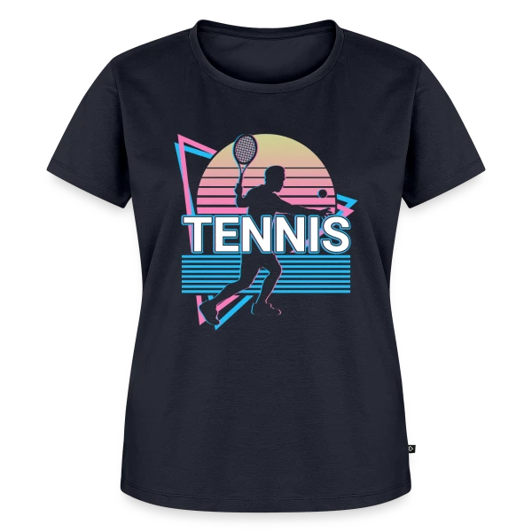 Maquette de T-shirt Premium bio Femme « Joueur de Tennis Vaporwave Rétro Esthétique » à personnaliser