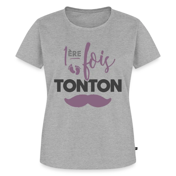 Maquette de T-shirt Premium bio Femme « Tonton Première Fois : La Fierté Assumée » à personnaliser