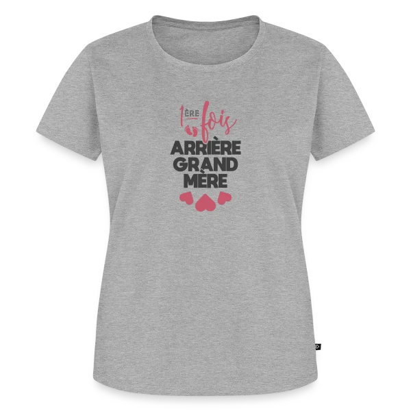 Maquette de T-shirt Premium bio Femme « Future Arrière-Grand-Mère Fière » à personnaliser