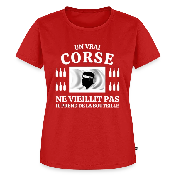 Maquette de T-shirt Premium bio Femme « Drapeau Corse Flottant » à personnaliser