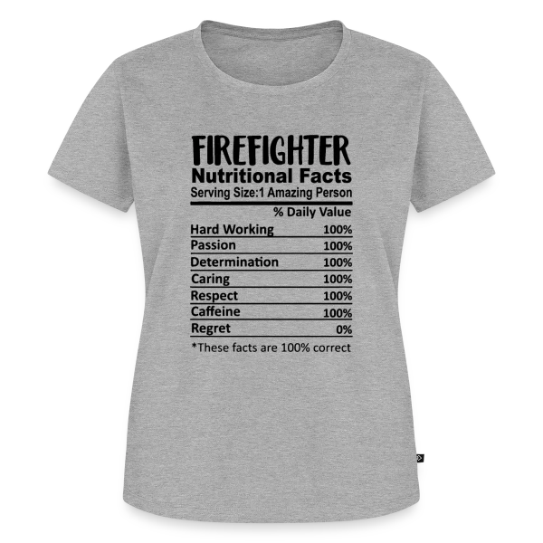 Valeurs Nutritionnelles Pompier sur T-shirt Premium bio Femme