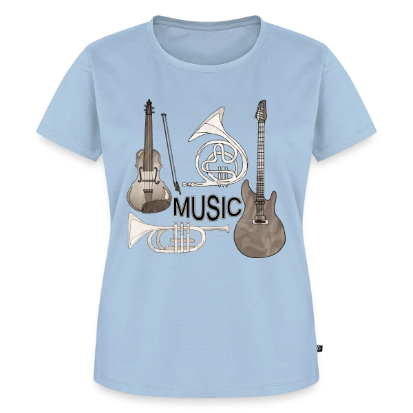 Maquette de T-shirt Premium bio Femme « Passion Musique : Instruments & Guitare » à personnaliser