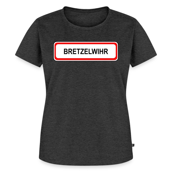 Maquette de T-shirt Premium bio Femme « Bretzelwihr: L'Alsace Gourmande » à personnaliser