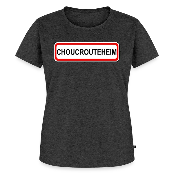 Maquette de T-shirt Premium bio Femme « Choucrouteheim: Capitale de la Choucroute » à personnaliser