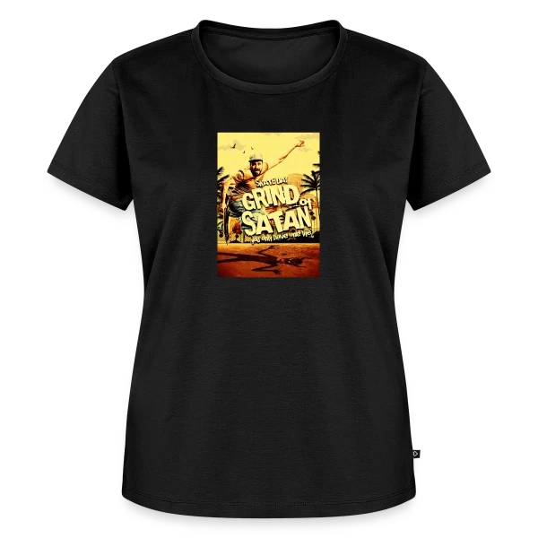 Maquette de T-shirt Premium bio Femme « Skate Satanique Vintage & Humour » à personnaliser
