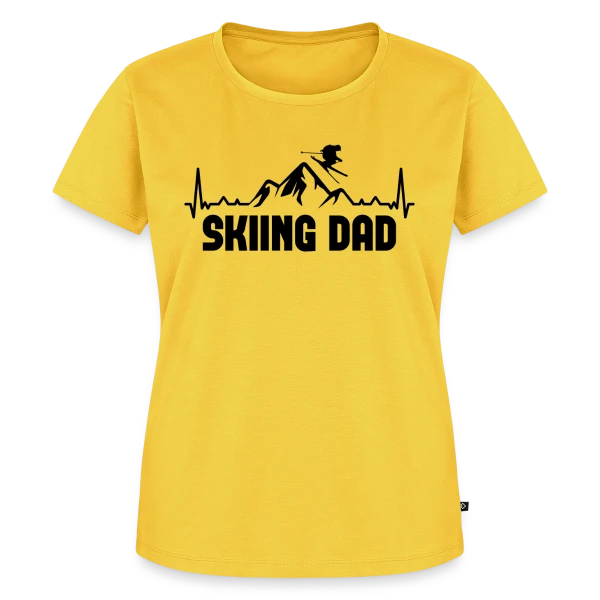 Maquette de T-shirt Premium bio Femme « Skifahren DAD: Papa Skieur Rétro » à personnaliser