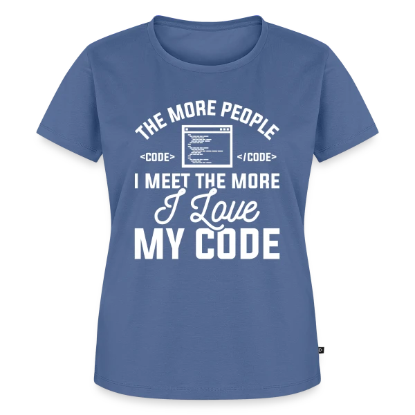 Maquette de T-shirt Premium bio Femme « 'I Love My Code' - Développeur Passionné » à personnaliser