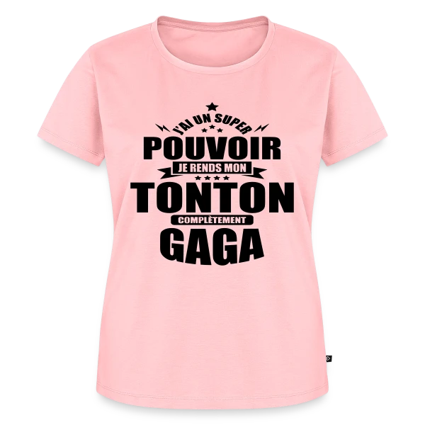 Maquette de T-shirt Premium bio Femme « Humour Tonton : Je Rends Mon Tonton Gaga » à personnaliser