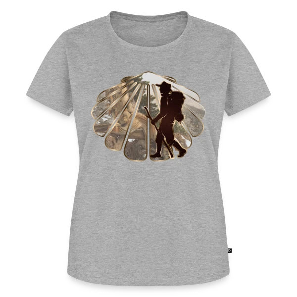 Maquette de T-shirt Premium bio Femme « L'Âme du Pèlerin » à personnaliser