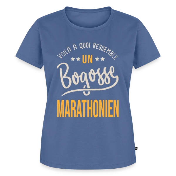 Maquette de T-shirt Premium bio Femme « Running Bogosse Marathonien - Idée Cadeau Marathon » à personnaliser
