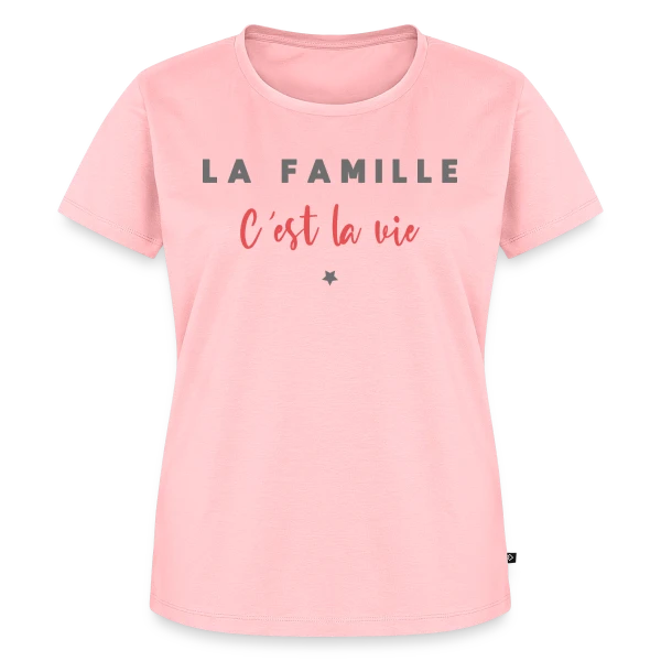 Maquette de T-shirt Premium bio Femme « La Famille C'est la Vie » à personnaliser