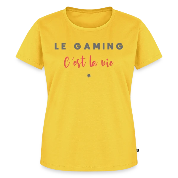 Maquette de T-shirt Premium bio Femme « Le Gaming C'est la Vie » à personnaliser