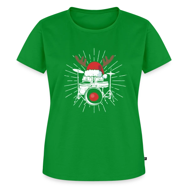 Maquette de T-shirt Premium bio Femme « Batterie Pyjama Noël Festif » à personnaliser