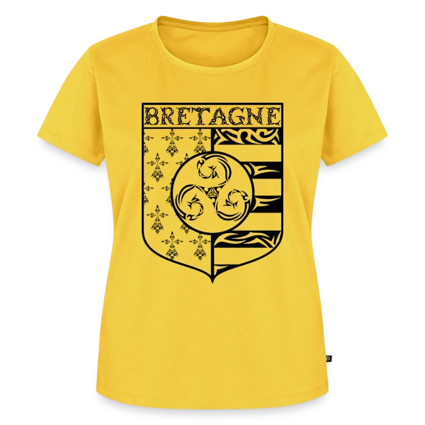 Bretagne - Blason Gwenn Ha Du Triskèle Tribal sur T-shirt Premium bio Femme