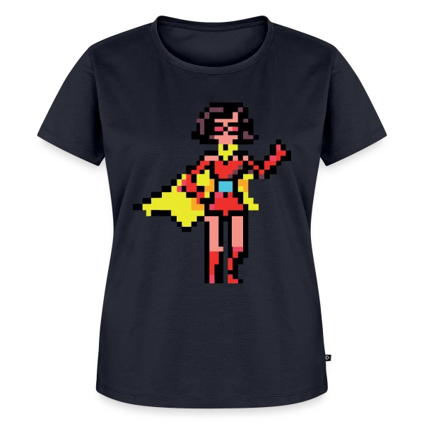 Maquette de T-shirt Premium bio Femme « Super-Héroïne Rétro Mag » à personnaliser